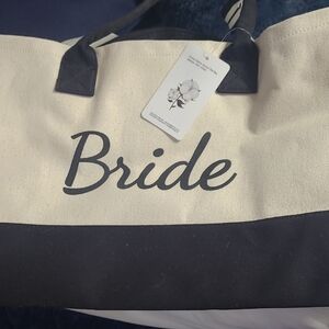 Elegant Bride Canvas Tote - Black and Cream